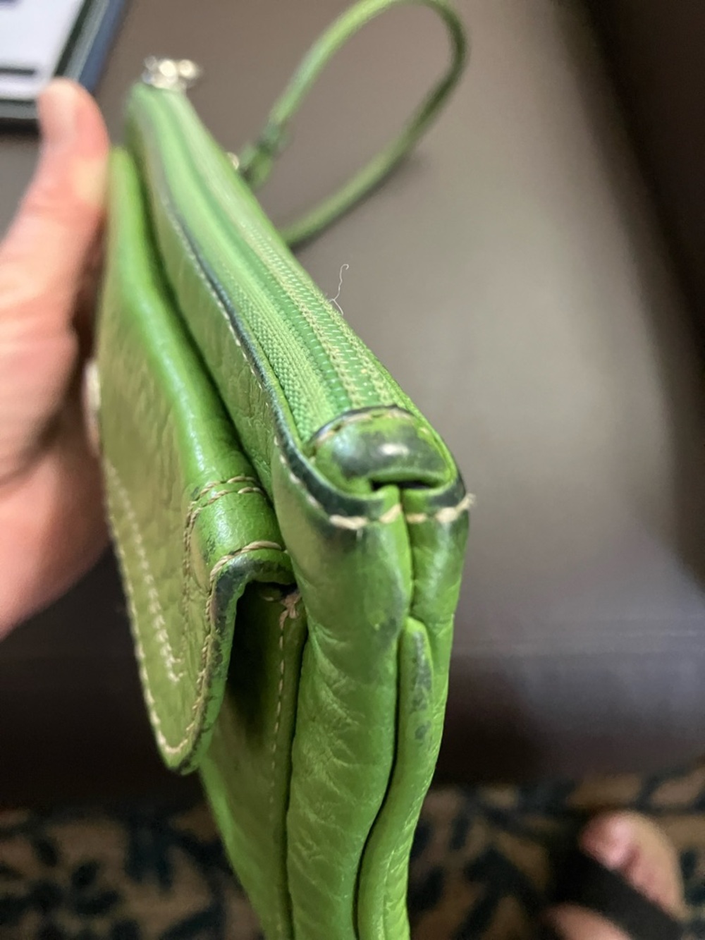 Coach Hamilton Green Leather Wristlet Wallet - Picture 5 of 10